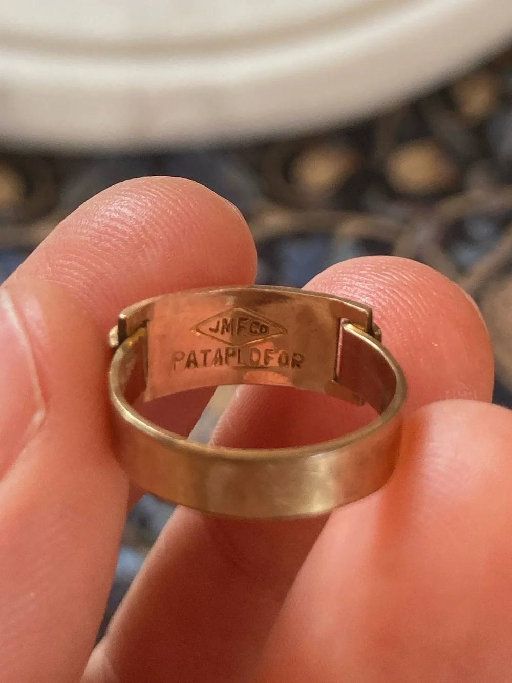 Antique “CR” Monogram Gold-Filled Ring Signed Maker’s Mark